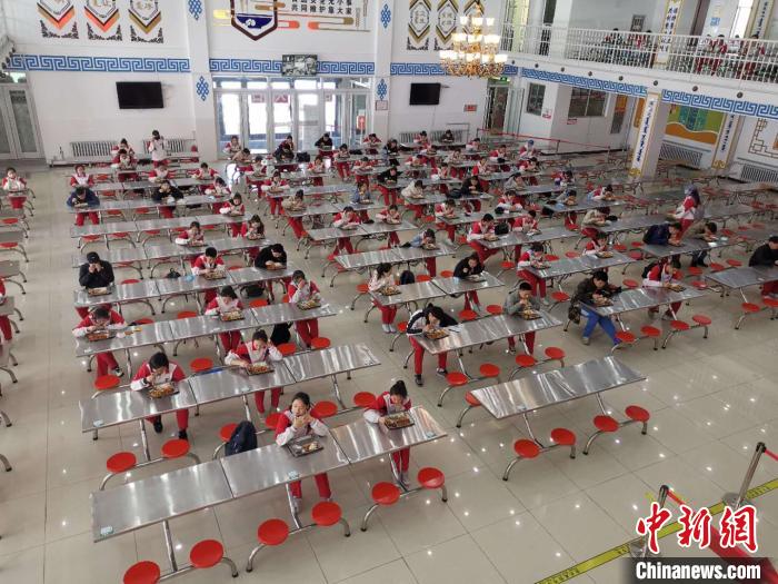 圖為學(xué)生們?cè)谑程镁筒汀！鯆I娜 攝